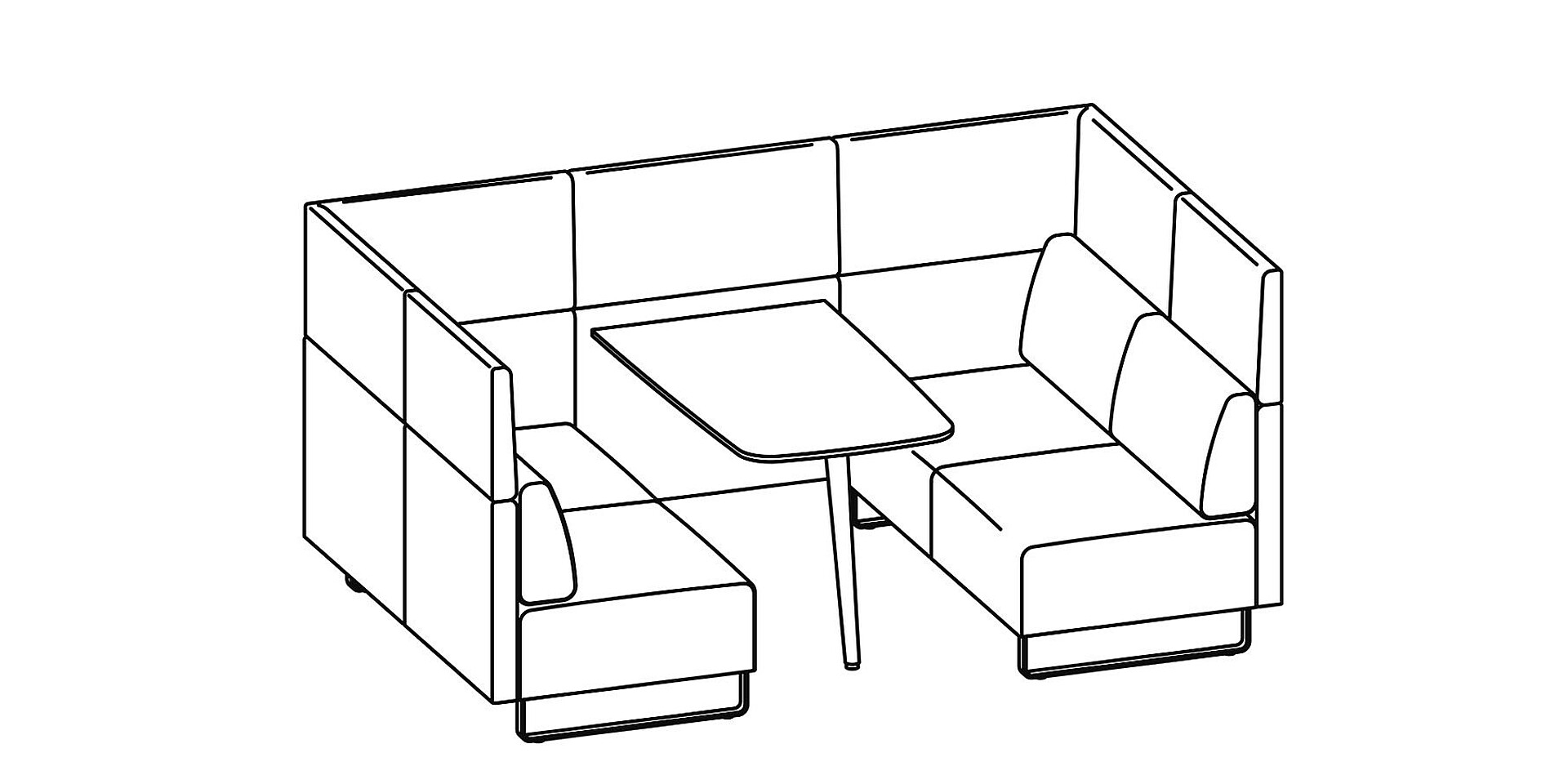 4-seater work and meeting island