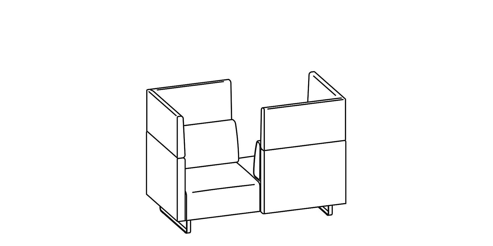2-seater bench combination