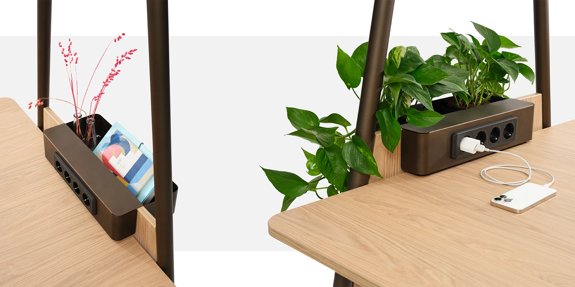 power supply met aflegbakje, Planteninzetelement voor aflegbakje