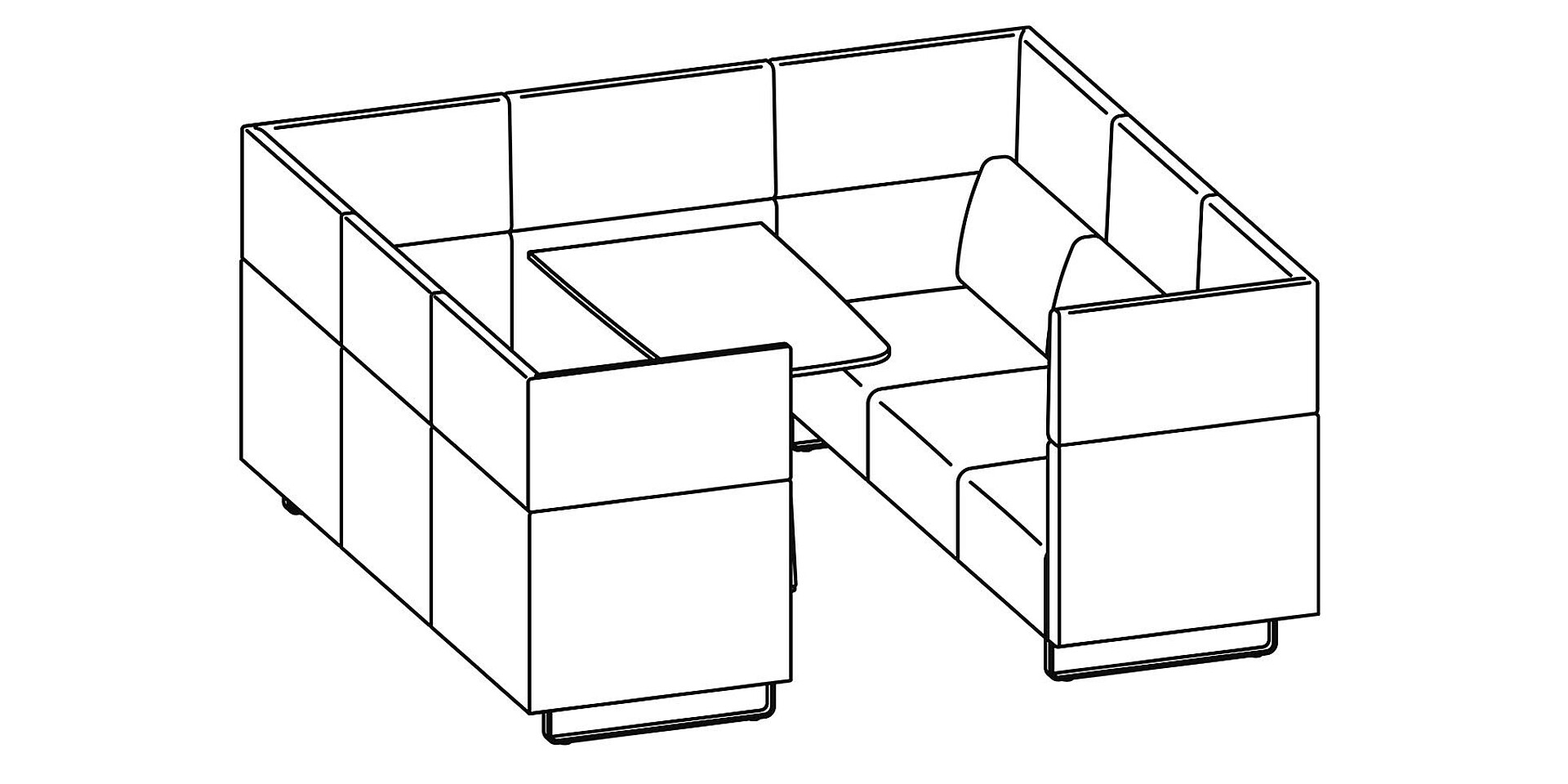 6-seater work and meeting island